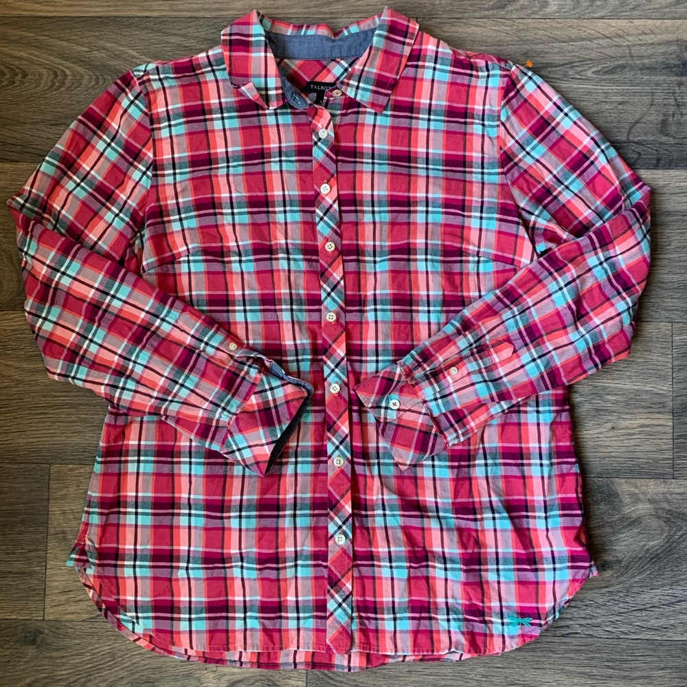Talbots Size L Red Button Down